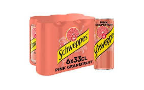 Schweppes Pink Grapefuit saveur pamplemousse 33clx6