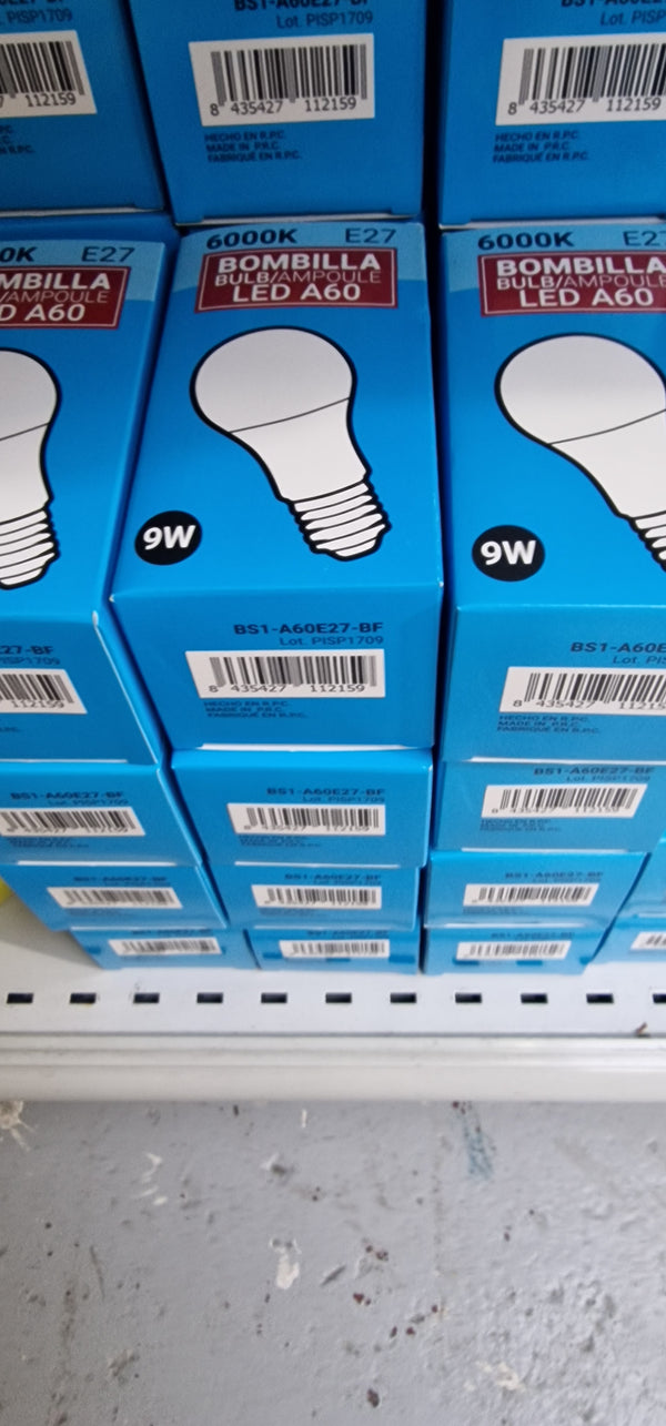 BOMBILLA LED 6000 K 9  watt