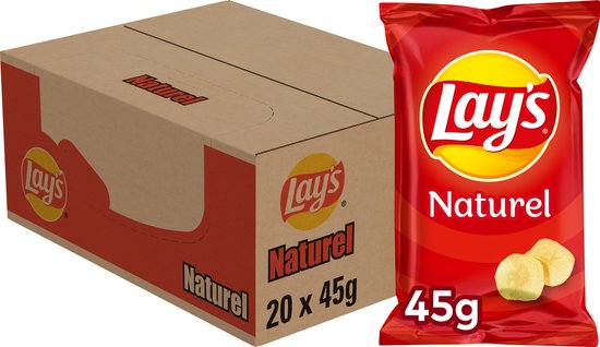 Lay's Chips Naturelles - Chips - 20 x 45 grammes