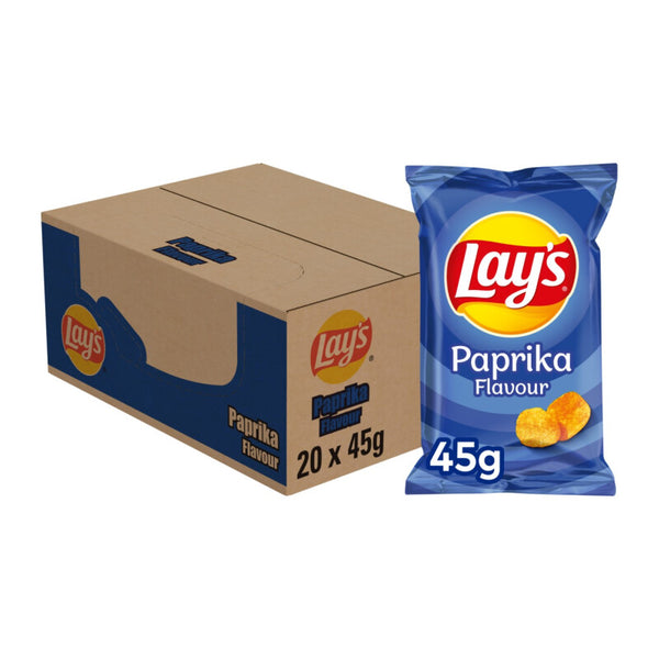 Chips au paprika Lay's, boîte de 20 sachets x 45 g