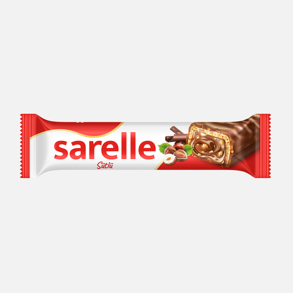 Sarelle Sütlü Çikolata Kaplamalı Fındıklı Gofret 33g